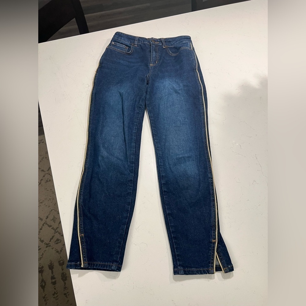 BODEN "The Edinburgh Jean" Blue Denim Relaxed Fit Cropped Ankle Jeans si…